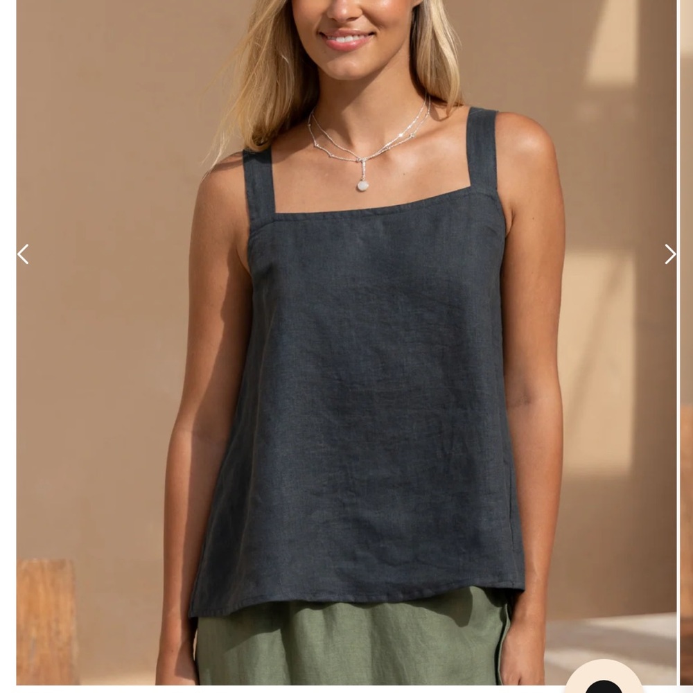 Nomad Soella Linen Top Charcoal XS